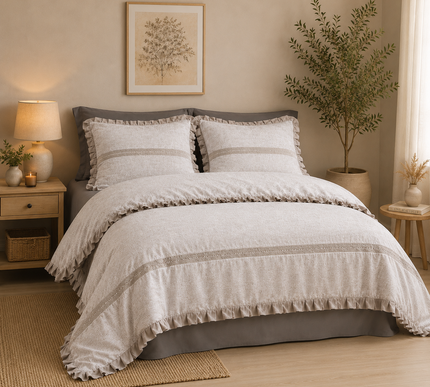 Natural Linen Flat Bed Sheet Set