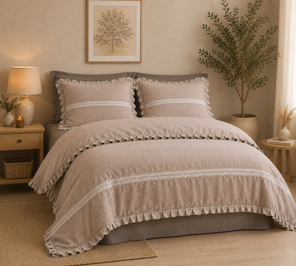 Natural Linen Flat Bed Sheet Set