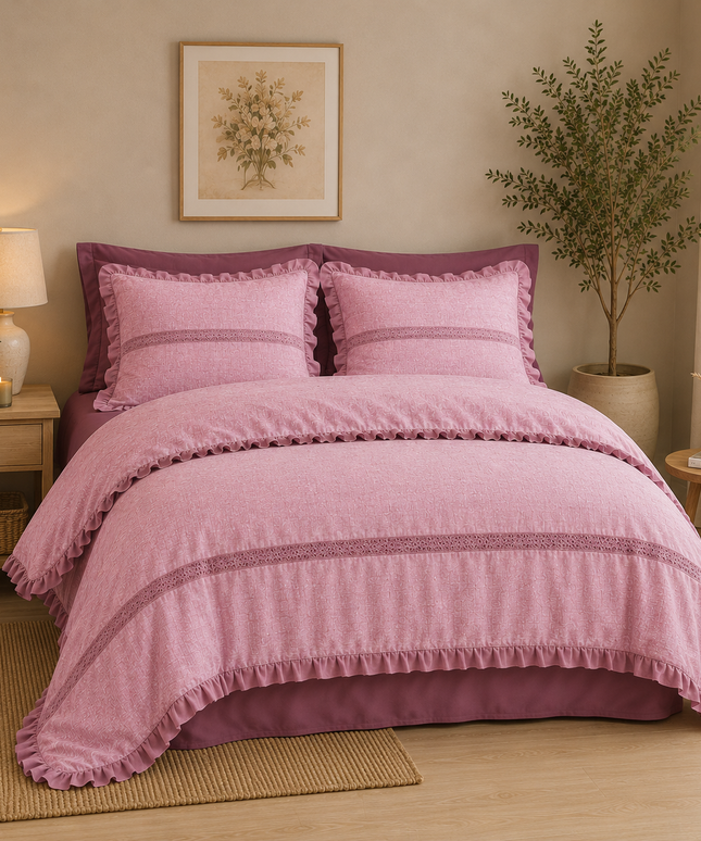 Natural Linen Flat Bed Sheet Set