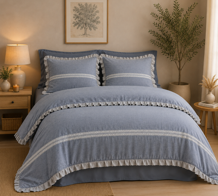 Natural Linen Flat Bed Sheet Set