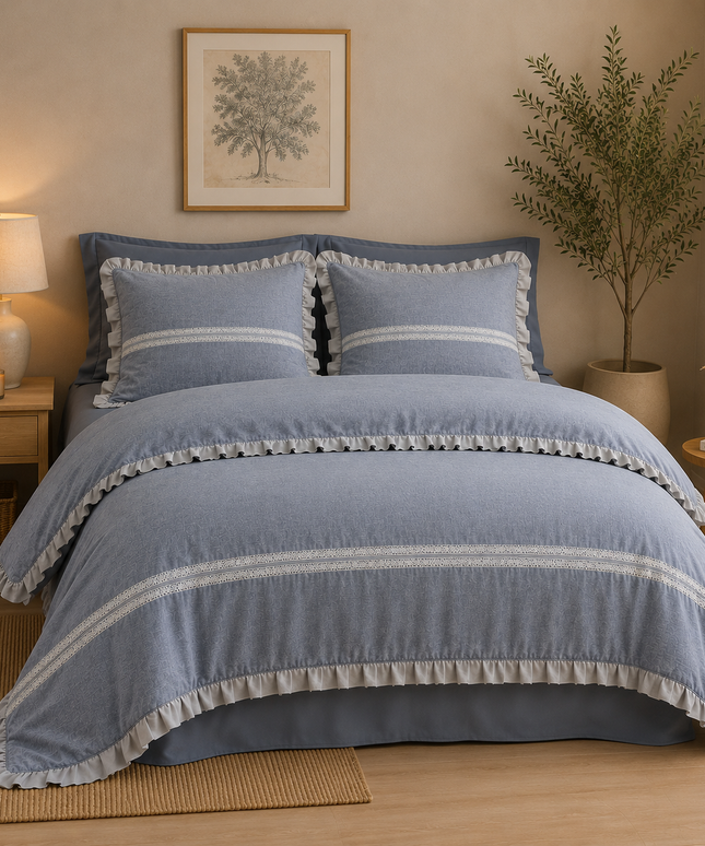 Natural Linen Flat Bed Sheet Set