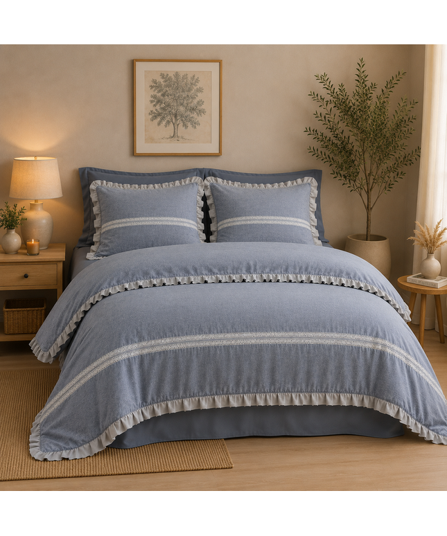 Natural Linen Flat Bed Sheet Set