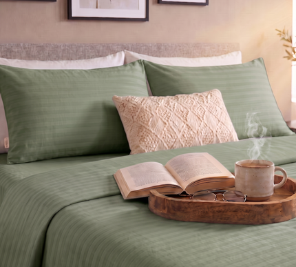 Cotton Striped Fitted Bed Sheet