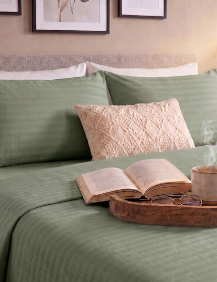 Cotton Striped Fitted Bed Sheet