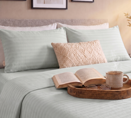 Cotton Striped Fitted Bed Sheet