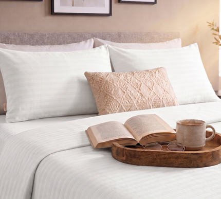 Cotton Striped Fitted Bed Sheet