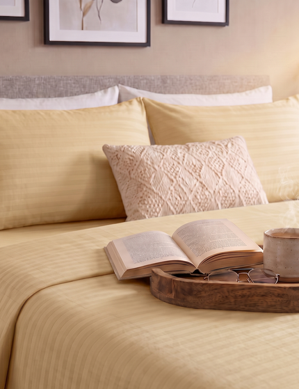 Cotton Striped Fitted Bed Sheet