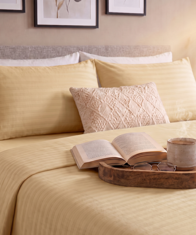 Cotton Striped Fitted Bed Sheet
