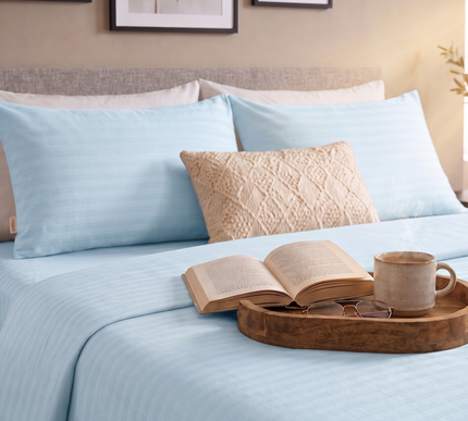 Cotton Striped Fitted Bed Sheet