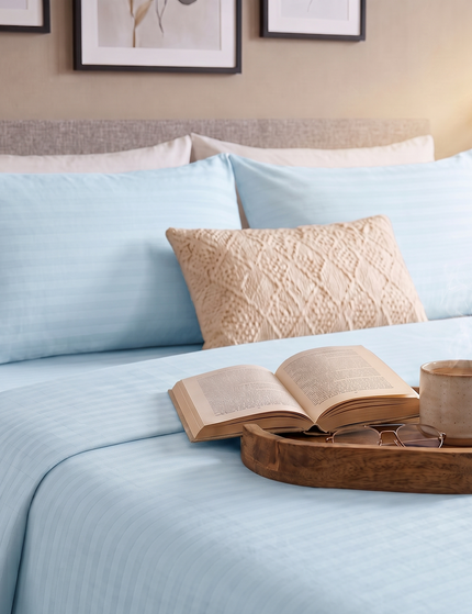 Cotton Striped Fitted Bed Sheet