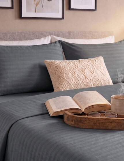 Cotton Striped Fitted Bed Sheet