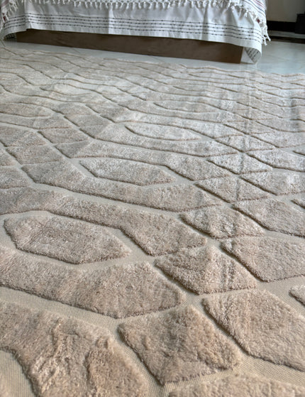 Modern Jacquard Rug Cover - Ivory/190 × 280 Cm