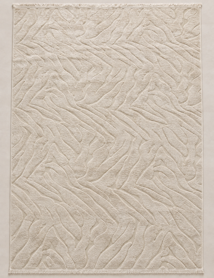 حافظة سجاد جاكارد مودرن - أوف وايت / 190 × 280 سم