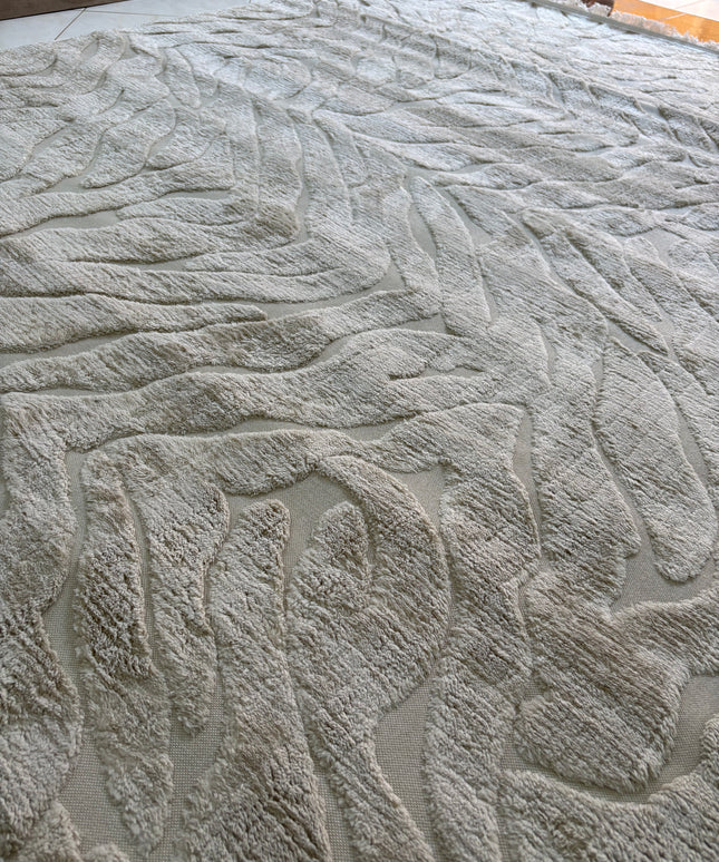 Modern Jacquard Rug Cover - Ivory/190 × 280 Cm