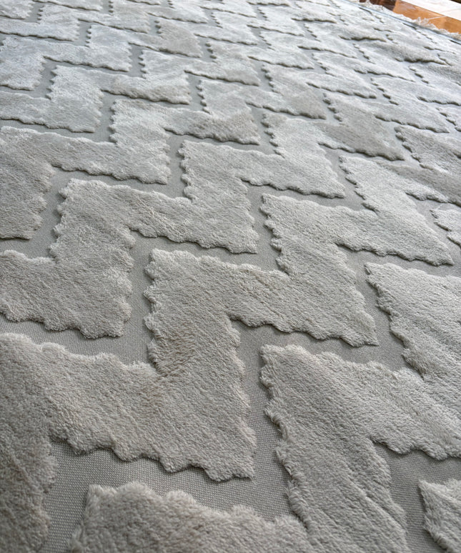 Modern Jacquard Rug Cover - Ivory/190 × 280 Cm