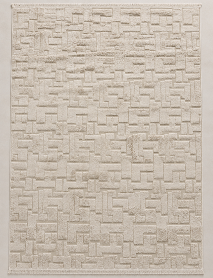 حافظة سجاد جاكارد مودرن - أوف وايت / 190 × 280 سم