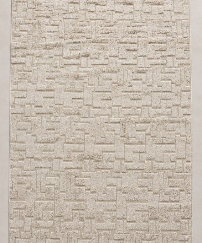 حافظة سجاد جاكارد مودرن - أوف وايت / 190 × 280 سم