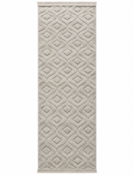 Modern Jacquard Rug Cover Ivory/100 × 300 Cm