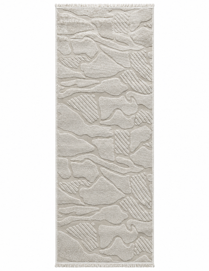 Modern Jacquard Rug Cover Ivory/100 × 300 Cm