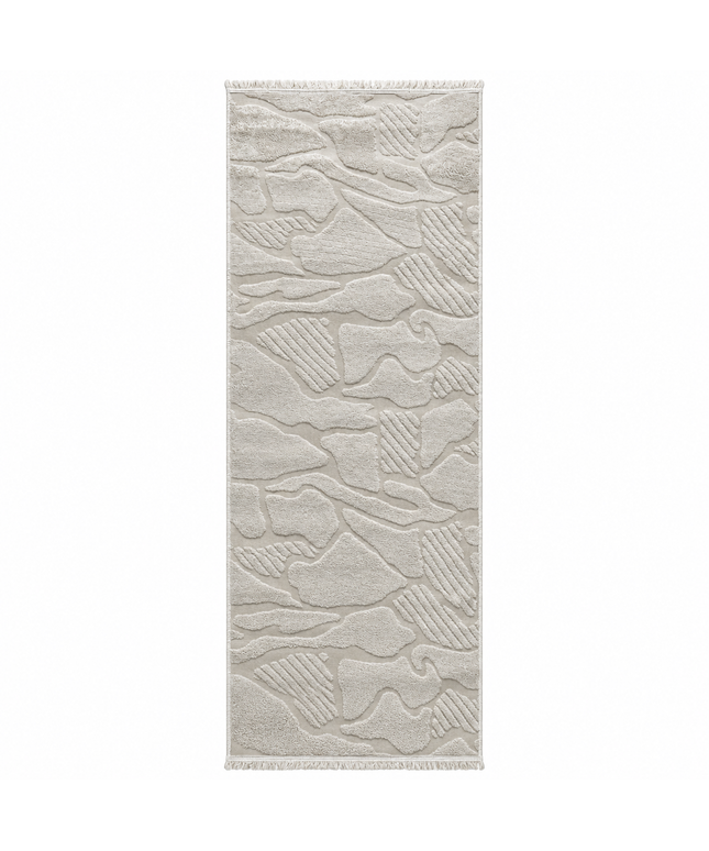 Modern Jacquard Rug Cover Ivory/100 × 300 Cm