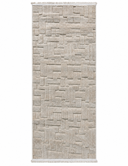 Modern Jacquard Rug Cover Ivory/100 × 200 Cm