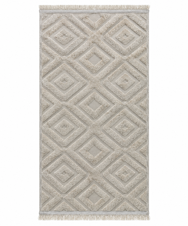 Modern Jacquard Rug Cover -Ivory/100 × 200 Cm