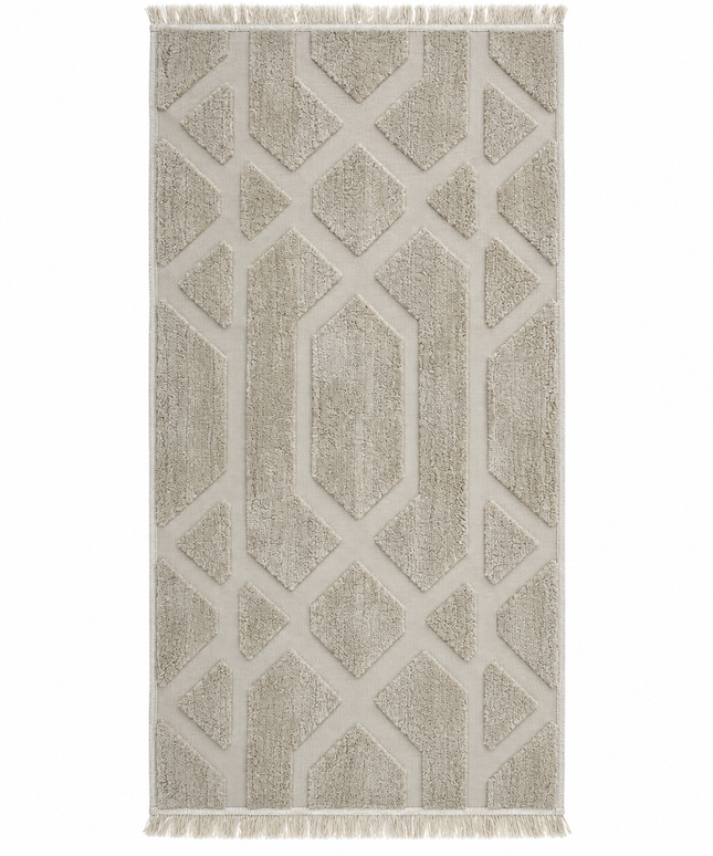 Modern Jacquard Rug Cover -Ivory/100 × 200 Cm