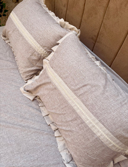 Natural Linen Flat Bed Sheet Set