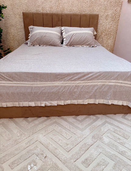 Natural Linen Flat Bed Sheet Set