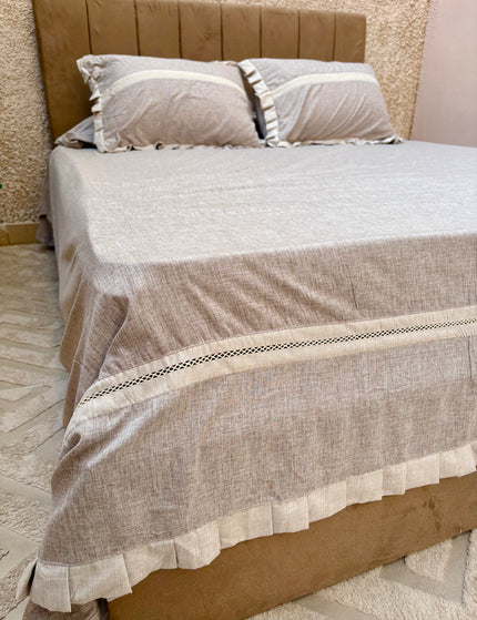 Natural Linen Flat Bed Sheet Set