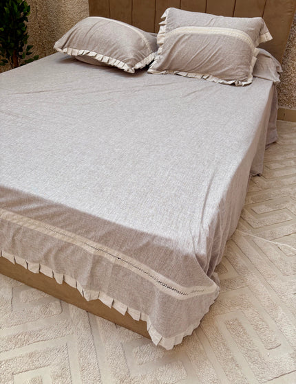 Natural Linen Flat Bed Sheet Set