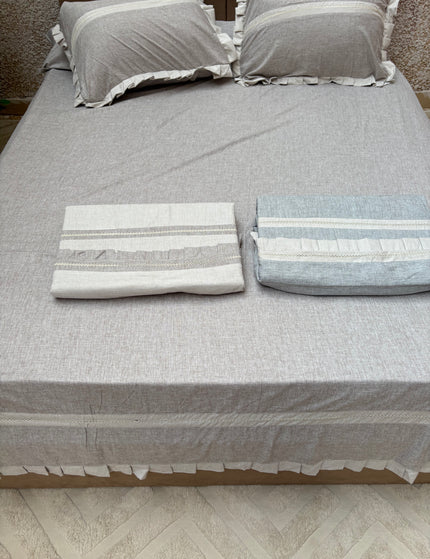 Natural Linen Flat Bed Sheet Set