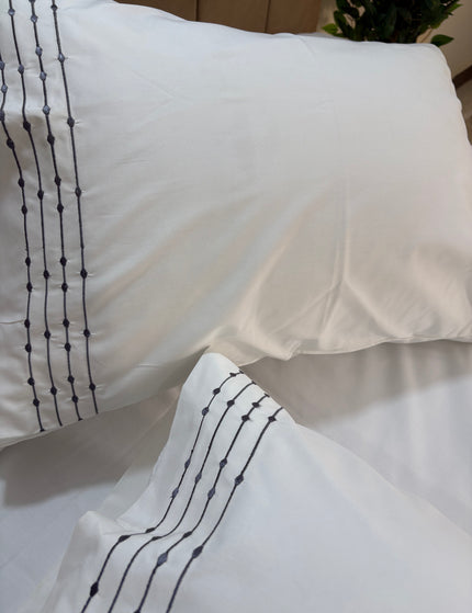 Embroidered Cotton Flat Bed Sheet Set